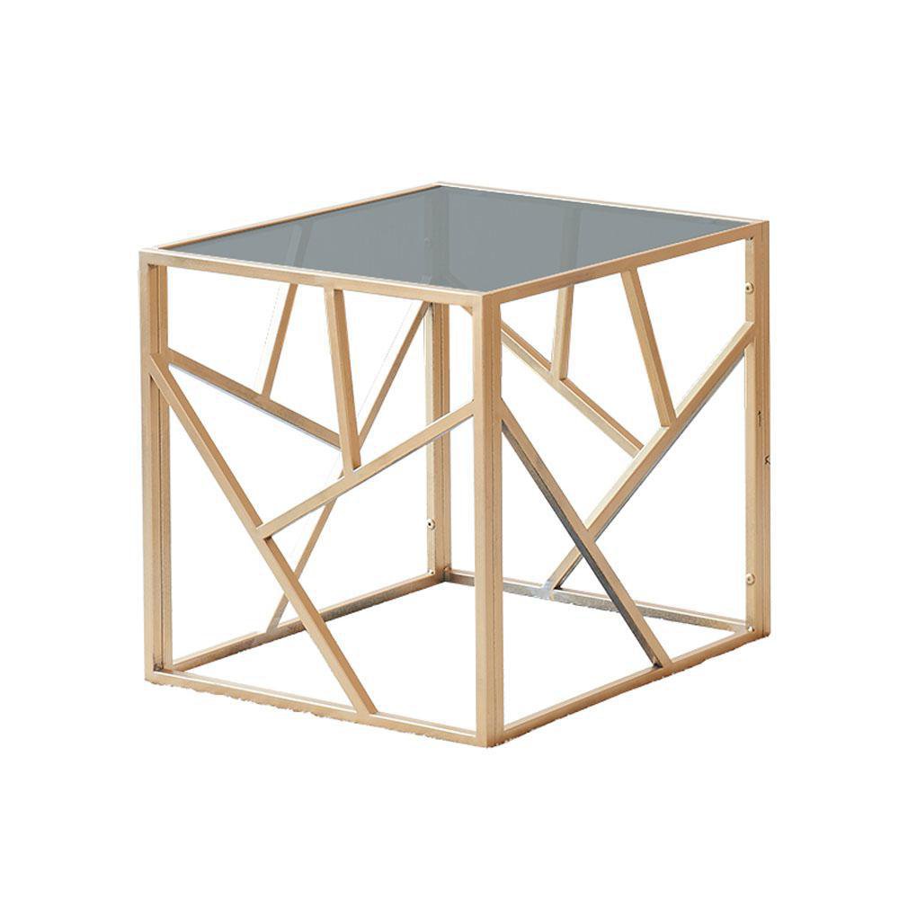 Mesa Auxiliar Alba 50 x 50 x 50 cm Color Gris y Bronce Mesa Auxiliar Alba Gris y Bronce 50…