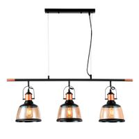 Lampara de Colgar 3 Luces Negro y Dorado