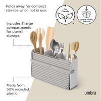 Escurridor de Platos Plegable Gris con Compartimentos