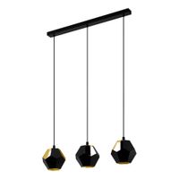 Lampara de Colgar Rasigures 3 Luces Negro y Dorado