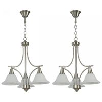 Set de Lámparas Techo Niquel Satinado 3 Luces 2 Pzas - Zlumini