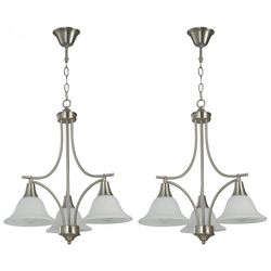 Set de Lámparas Techo Niquel Satinado 3 Luces 2 Pzas - Zlumini