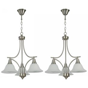 Set de Lámparas Techo Niquel Satinado 3 Luces 2 Pzas - Zlumini