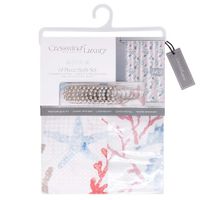 Set de Cortina con Liner y Ganchos Diseño Mar 14 Piezas