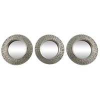 Set de Espejos Redondos Plateado 3 Pzas 78.2x27.5x3.6 Cm - Concepts