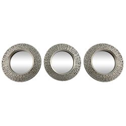 Set de Espejos Redondos Plateado 3 Pzas 78.2x27.5x3.6 Cm - Concepts