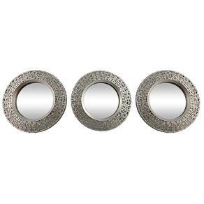Set de Espejos Redondos Plateado 3 Pzas 78.2x27.5x3.6 Cm - Concepts