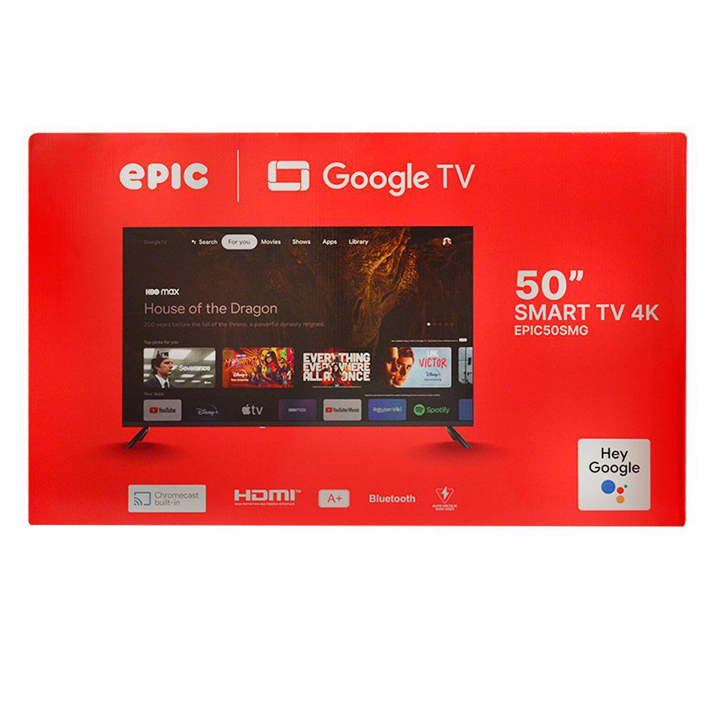 Televisor Smart de 50" EPIC Ultra HD 4K con Google TV