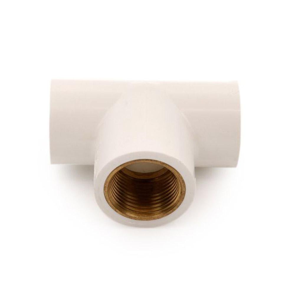 Te "T" de PVC 3/4 Plg con Rosca e Inserto Metálico Sch40