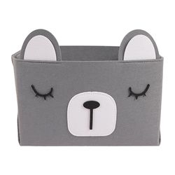 Caja Organizadora Gris Diseño Oso 27.5x23x16.5 Cm