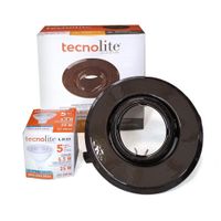Ojo de Buey Caja Octagonal Color Madera + Bombilla LED MR16