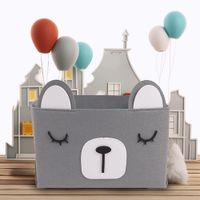 Caja Organizadora Gris Diseño Oso 27.5x23x16.5 Cm