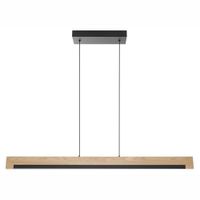 Lámpara de Colgar Lineal Negro y Madera