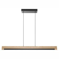 Lámpara de Colgar Lineal Negro y Madera