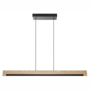 Lámpara de Colgar Lineal Negro y Madera
