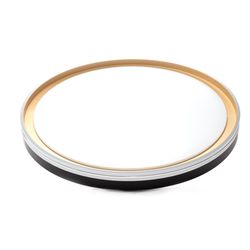 Plafón LED Circular Negro con Bisel Dorado