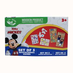 Set Educativo de Madera Mickey 5 Juegos en 1