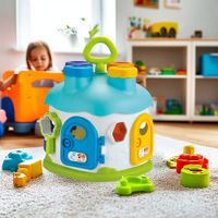 Casa de Actividades Didáctica con Encajes de Formas para Niños
