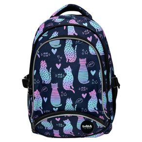 Mochila Escolar con Estampado de Gatos