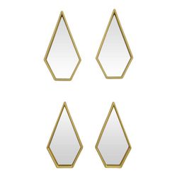 Set de Espejos Diamante Dorados 4 Pzas 71.70 X 46.70 Cm