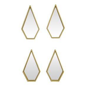 Set de Espejos Diamante Dorados 4 Pzas 71.70 X 46.70 Cm