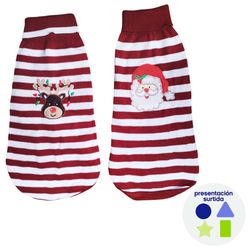 Suéter Navideño Rayado para Perro M