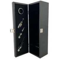 Set de 4 Accesorios para Vino en Caja Vertical con Broche 36.2x12.2x11.6 Cm