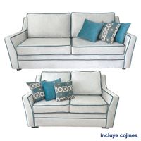 Sala Praga Beige con Bordes Azul