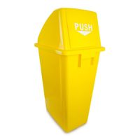Basurero Plástico Amarillo con Tapa 60 L - Brushtech