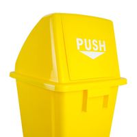 Basurero Plástico Amarillo con Tapa 60 L - Brushtech