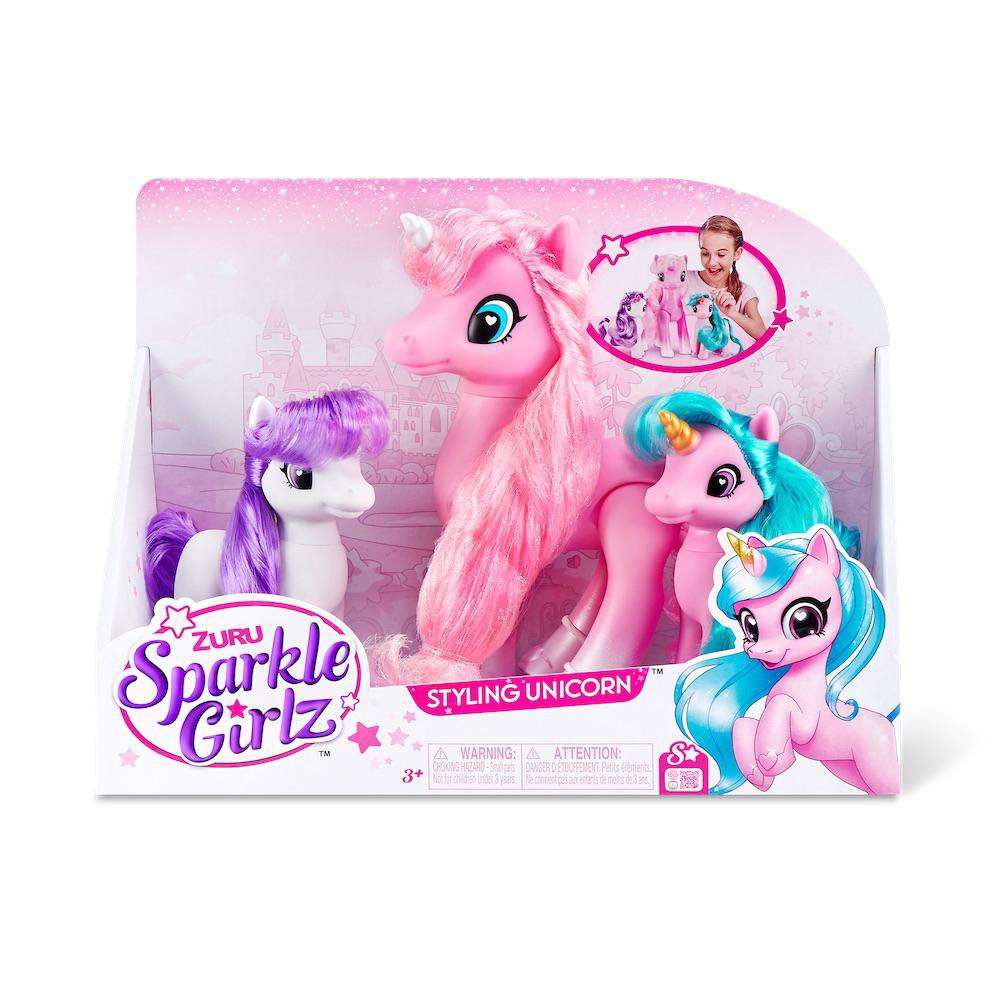 Set de 3 Unicornios Sparkle Girlz Estilízame con Accesorios Set de 3 Unicornios Sparkle Gi…