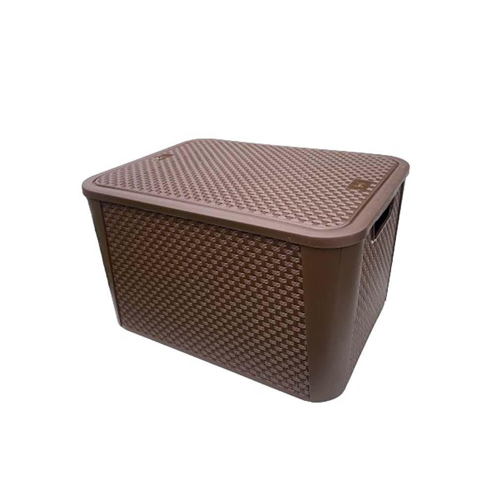 Caja Tipo Ratán Café - Varias Capacidades 41 L