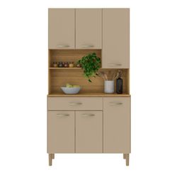 Mueble Organizador de Cocina con Alacena Beige