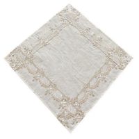 Mantel Cuadrado con Detalle Brocado Beige 85 X 85 Cm