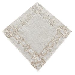 Mantel Cuadrado con Detalle Brocado Beige 85 X 85 Cm