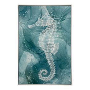 Cuadro con Marco Caballito de Mar Azul 62.60 X 92.60 Cm