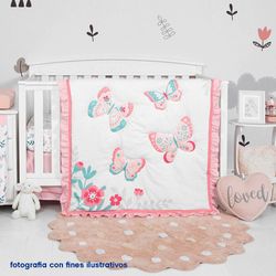 Set De Edredon Para Cuna Mariposas 2 Pzas - Koala Baby