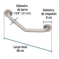 Barra Angular de Seguridad Acero Inoxidable 40 Cm