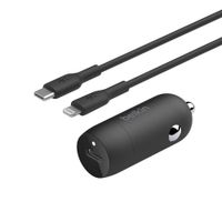 Cargador de Auto USB-C con Cable USB-C a Lightning 30 W Negro