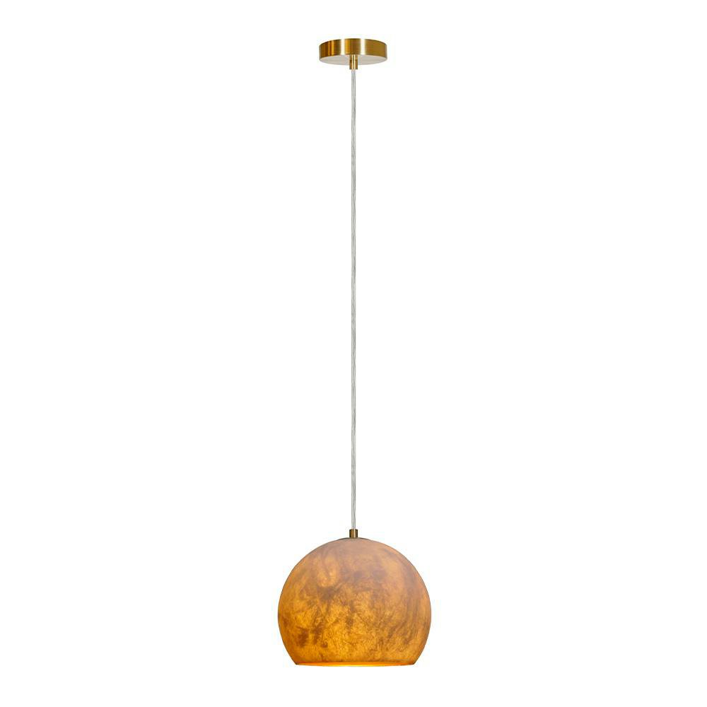 Lámpara Colgante Huna de Cristal Efecto Luna E27 1.50 Metros Color Blanco y Dorado