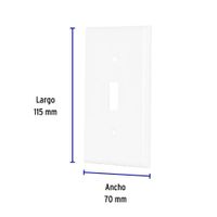 Placa 1 Modulo para Interruptor Vertical Standard Blanco - Volteck