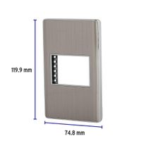 Placa Sencilla Acero Lisboa 1.5 Módulos - Volteck