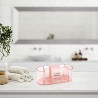 Organizador de Cosméticos Ovalado Transparente Rosado