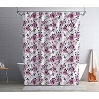 Set de Cortina con Ganchos Diseño de Rosas Rosadas