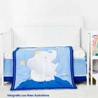 Set De Edredón Para Cuna Elefante Azul 2 Pzas