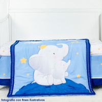 Set De Edredón Para Cuna Elefante Azul 2 Pzas
