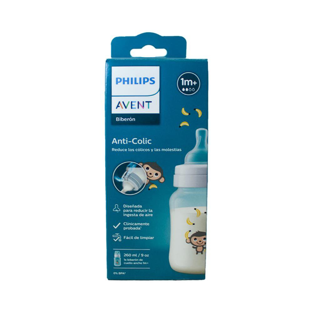 Pacha Philips Anticólicos Diseño de Mono con Válvula Air Free y Cuello Ancho de 9 Oz para…