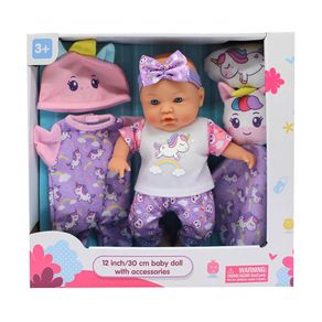 Muñeca con Accesorios Morado 30 Cm