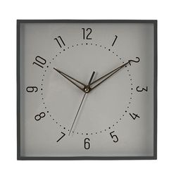 Reloj de Pared Cuadrado Decorativo Gris 28.4x4x28.4 Cm