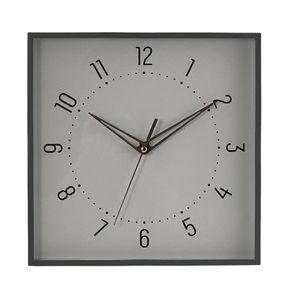 Reloj de Pared Cuadrado Decorativo Gris 28.4x4x28.4 Cm